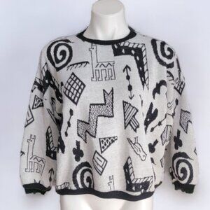 VTG Designer ABSTRACT snakes icons charms SWEATER